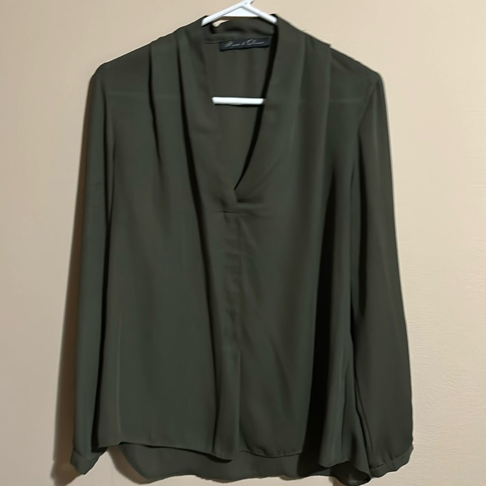 Blouse, army green, size Mpp